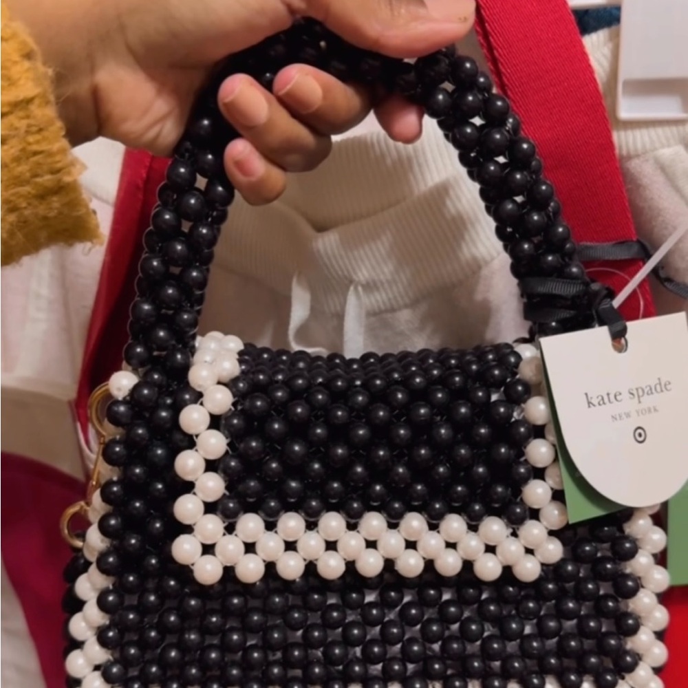 Kate Spade Black and White Beaded Handbag